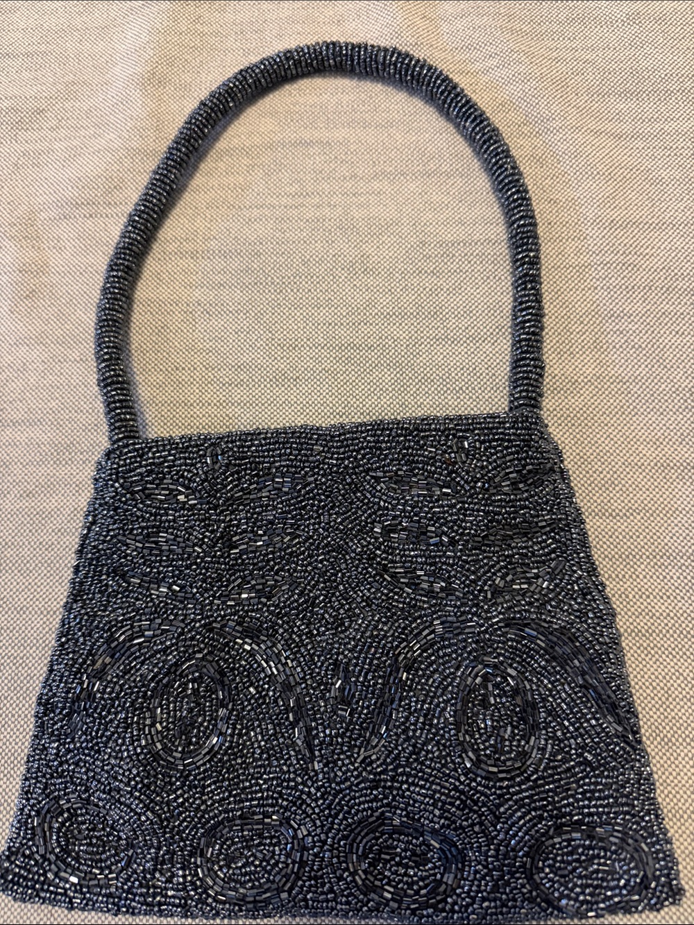 Hand-Beaded Evening Clutch in Black